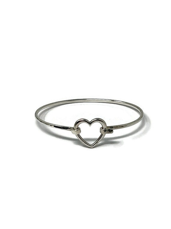 James Avery Retired Open Heart Sterling Silver Hook on Bangle