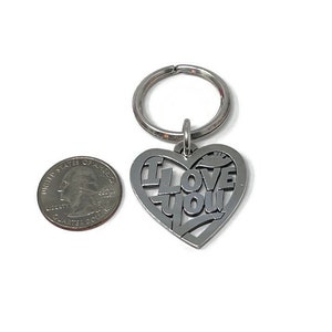 Rare Retired James Avery/I Love You/Sterling Silver Keychain Keyring Gift/James Avery Jewelry image 4