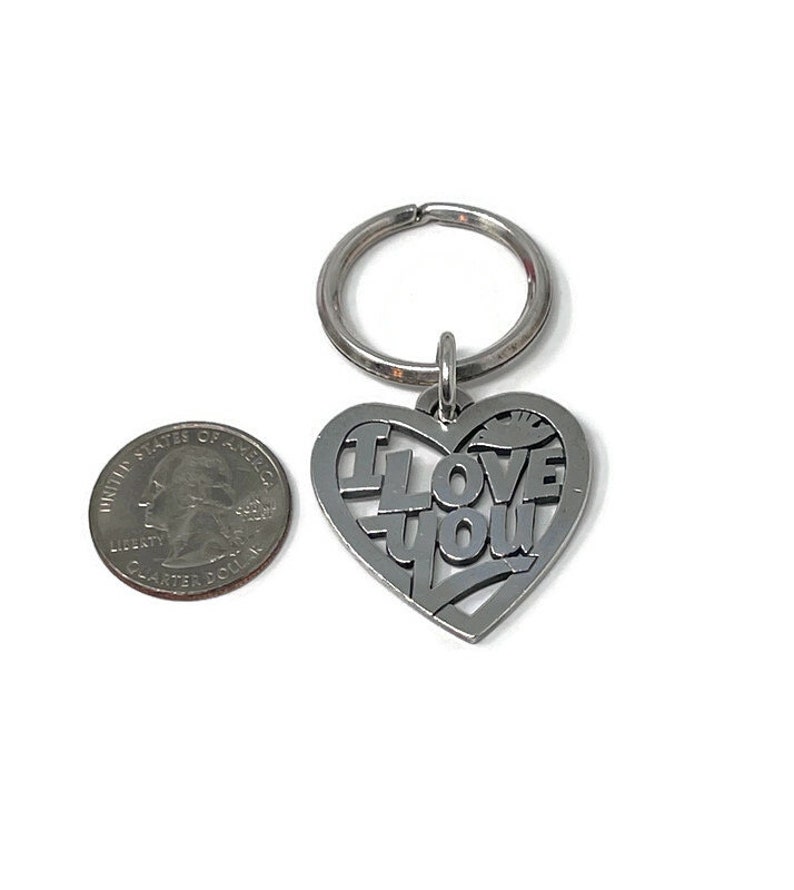 Rare Retired James Avery/I Love You/Sterling Silver Keychain Keyring Gift/James Avery Jewelry image 4