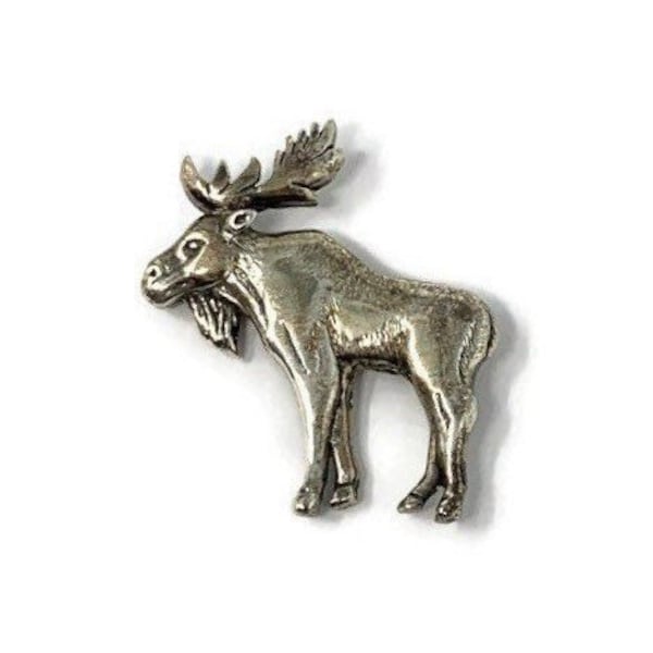 Vintage Navajo Glen Sandoval GS Sterling Silver Southwestern Moose Jewelry/Label Brooch Pin