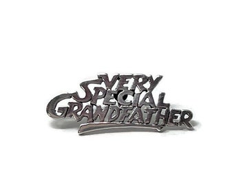 Retired James Avery Sterling Silver Very Special Grandad Tie Tack:  Father Grandad Papa Gift