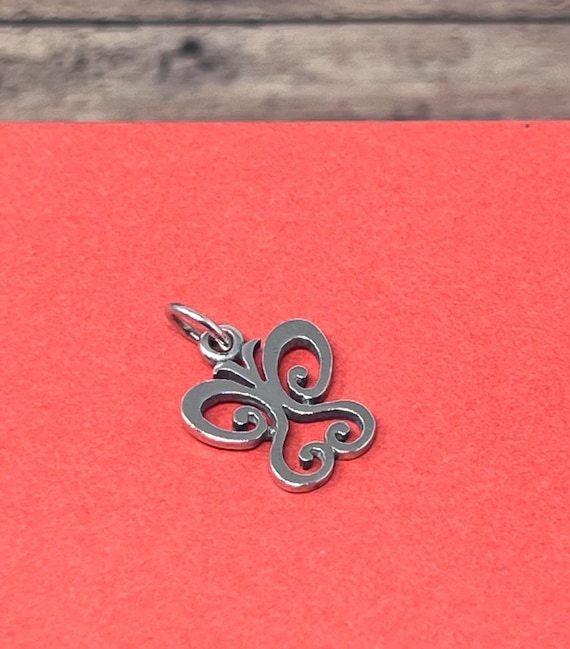 James Avery Spring Butterfly Open Scroll Sterling… - image 2
