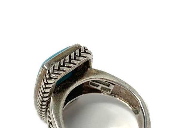 Vintage Barse Turquoise Rectangular Sterling Silv… - image 6
