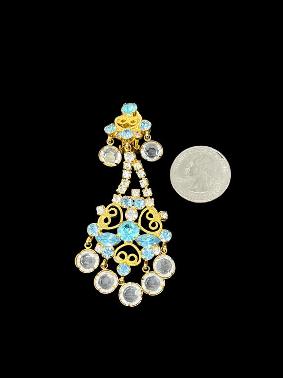 Vintage Kenneth Jay Lane KJL Chandelier Blue Clea… - image 8