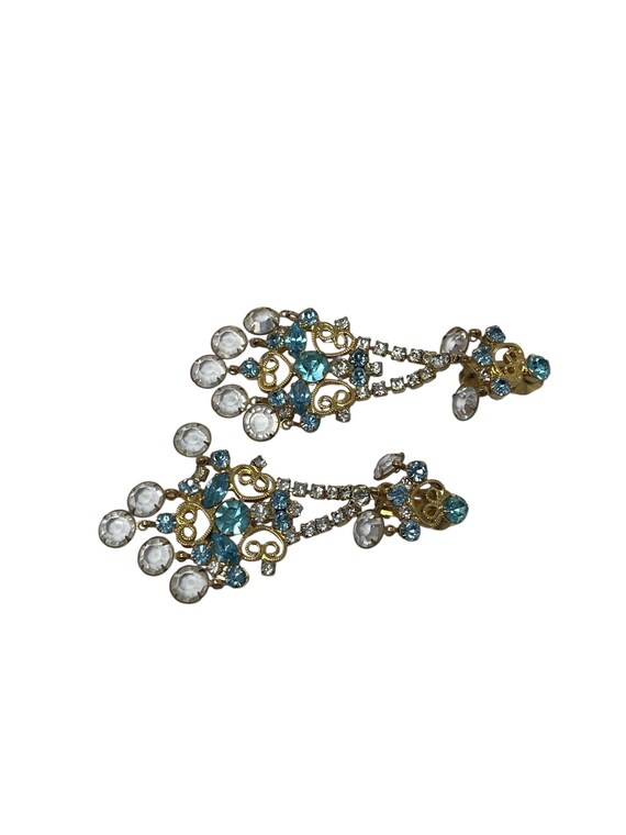 Vintage Kenneth Jay Lane KJL Chandelier Blue Clea… - image 6