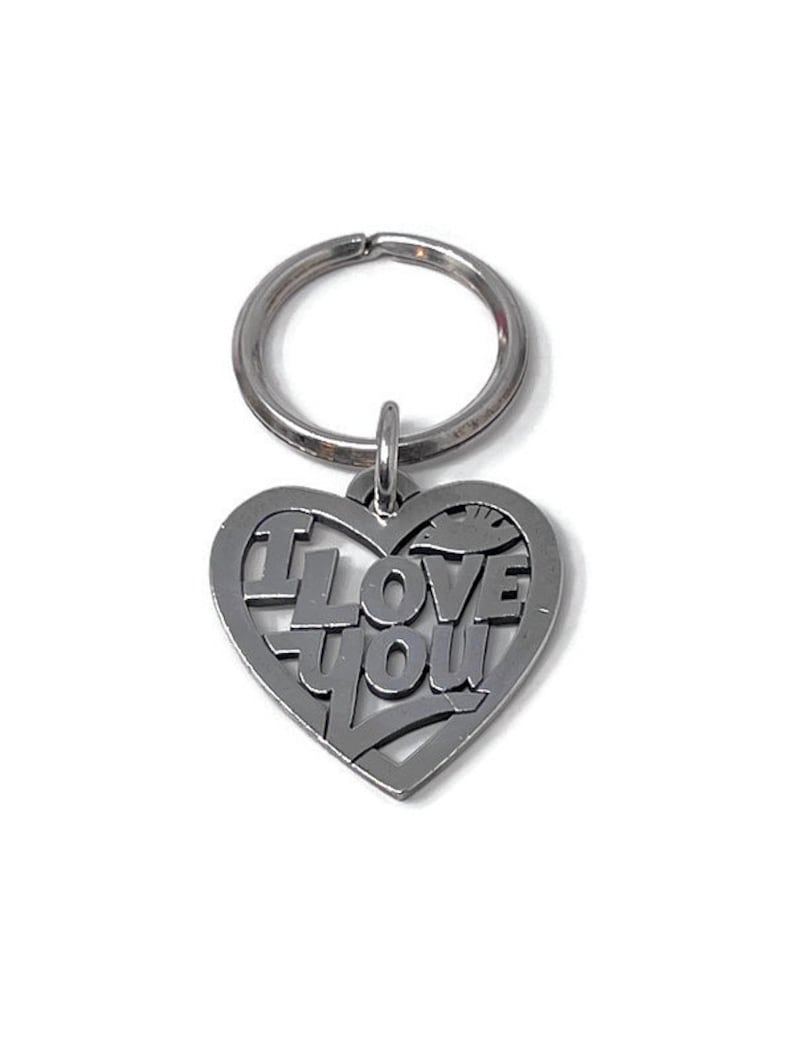 Rare Retired James Avery/I Love You/Sterling Silver Keychain Keyring Gift/James Avery Jewelry image 1