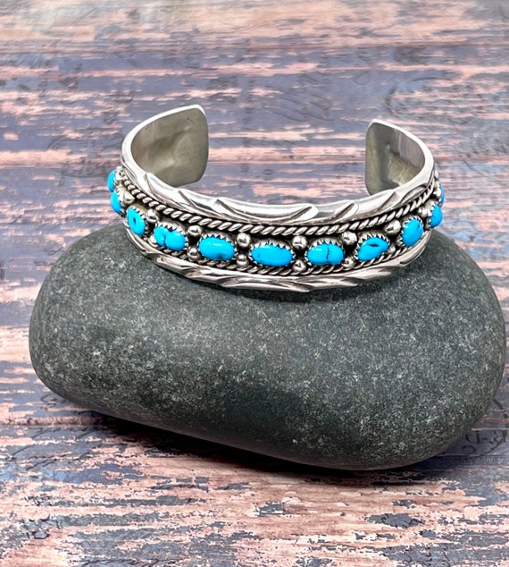 Original Trading Post Sticker Vintage Native American Navajo Turquoise Sterling Silver Bracelet Original Trading Post Sticker Vintage Native American Navajo Turquoise Sterling Silver Bracelet
