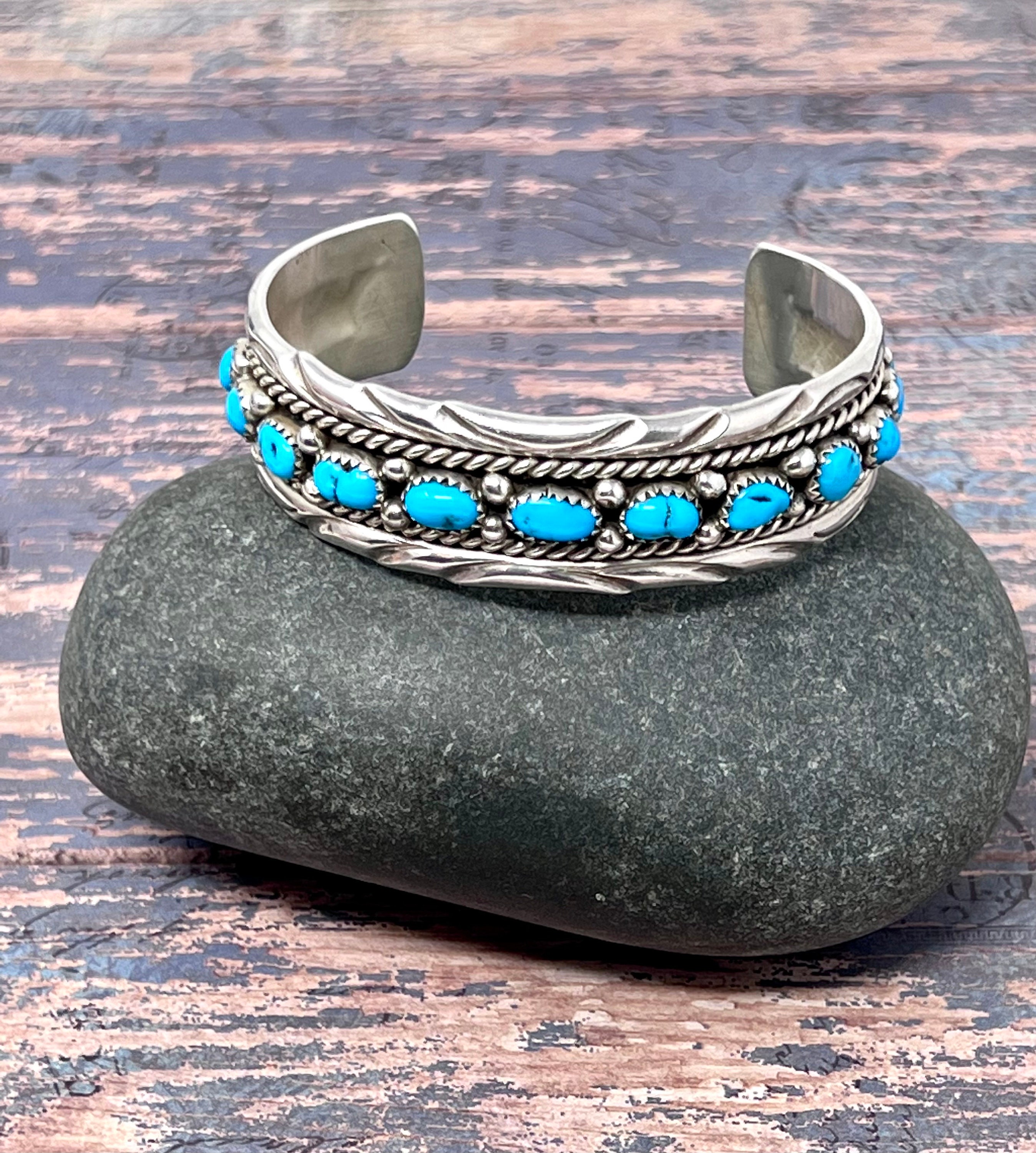 Internaql Mudhead Heavy Navajo Number 8 Turquoise Native American Jewelry Silver Bracelet-131 Grams! Internaql Mudhead Heavy Navajo Number 8 Turquoise Native American Jewelry Silver Bracelet-131 Grams!