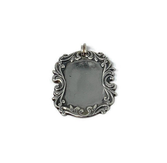 Sterling Silver Ten Victorian Luggage Tag Charm Necklace 