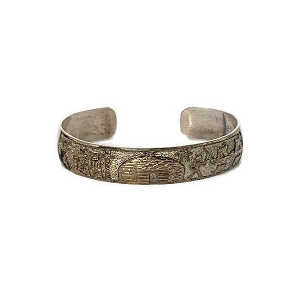 Fabulous Vintage Native American Navajo Sterling Silver And 12kgf Storyteller Bracelet Signed Fabulous Vintage Native American Navajo Sterling Silver And 12kgf Storyteller Bracelet Signed