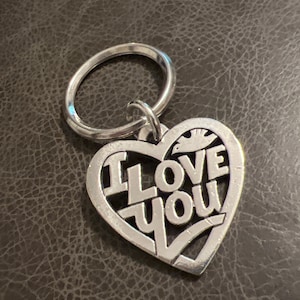 Rare Retired James Avery/I Love You/Sterling Silver Keychain Keyring Gift/James Avery Jewelry image 5