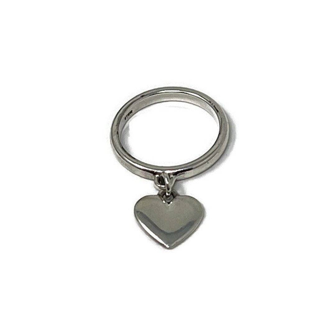 Retired James Avery Sterling Silver Solid Heart Charm Dangle Minimalist Vintage Baby Pinky Ring W ja Box Size 3 1 2 Etsy Canada