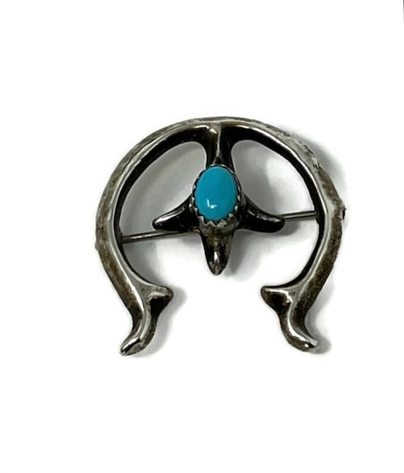 Vintage Navajo Native American Small Turquoise Sterling Silver 
