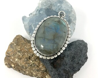 Labradorite and Sterling Silver Pendant