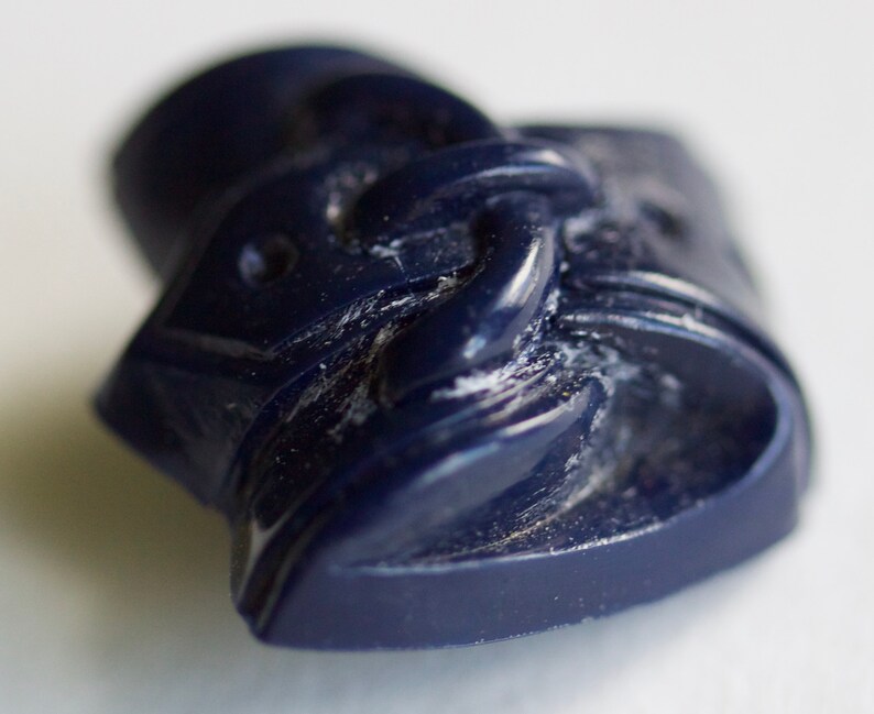 Blue Plastic Belt Button