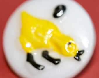 Chick on White Glass