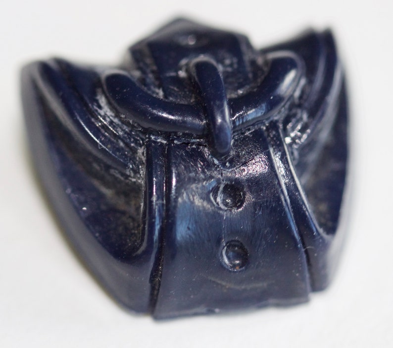 Blue Plastic Belt Button