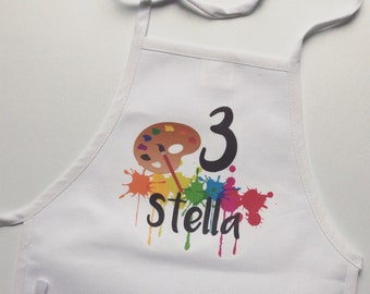 Birthday Art Apron | Art Party Favor | Art Birthday Party | Art Party | Art Party Decorations| Kids Apron | Art Smock | Personalized Apron