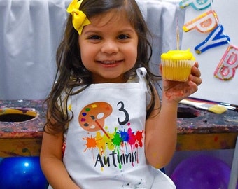 Birthday Art Apron | Art Party Favor | Art Birthday Party | Art Party | Art Party Decorations| Kids Apron | Art Smock | Personalized Apron