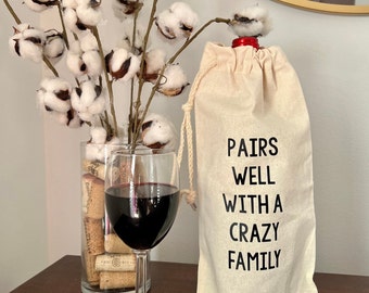Mom Wine Gift, Funny Wine Gift, Because Toddlers Wine, Funny Christmas Gift, Wine Bag, Because Kids, Funny Dad Gift