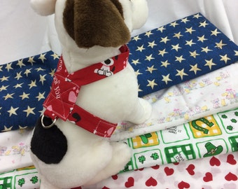 No choke Soft Comfort  dog harness puppy's and cats, holiday   (custom made to order) 4 sizes to choose from