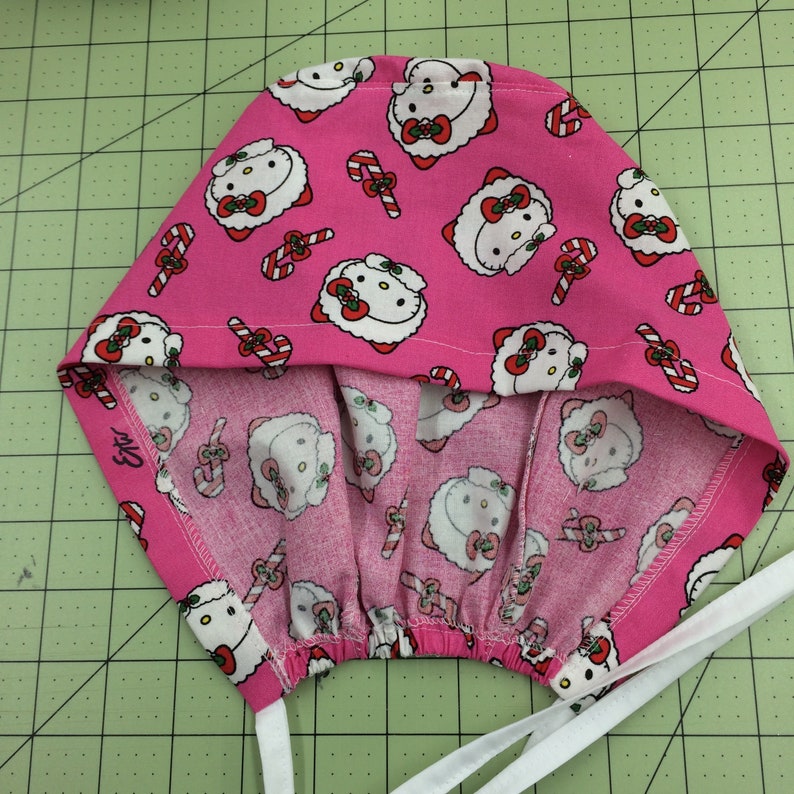 Scrub hat caps Designer scrub hats my little kitty Christmas santa snow flakes candy canes reg one size fits most free shipping