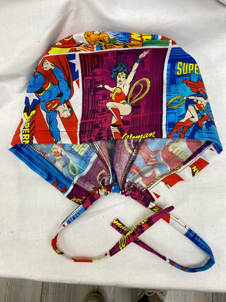caps Scrub hats like DC comic Wonder Woman batman superman flash