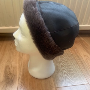 100% genuine brown sheepskin hat women