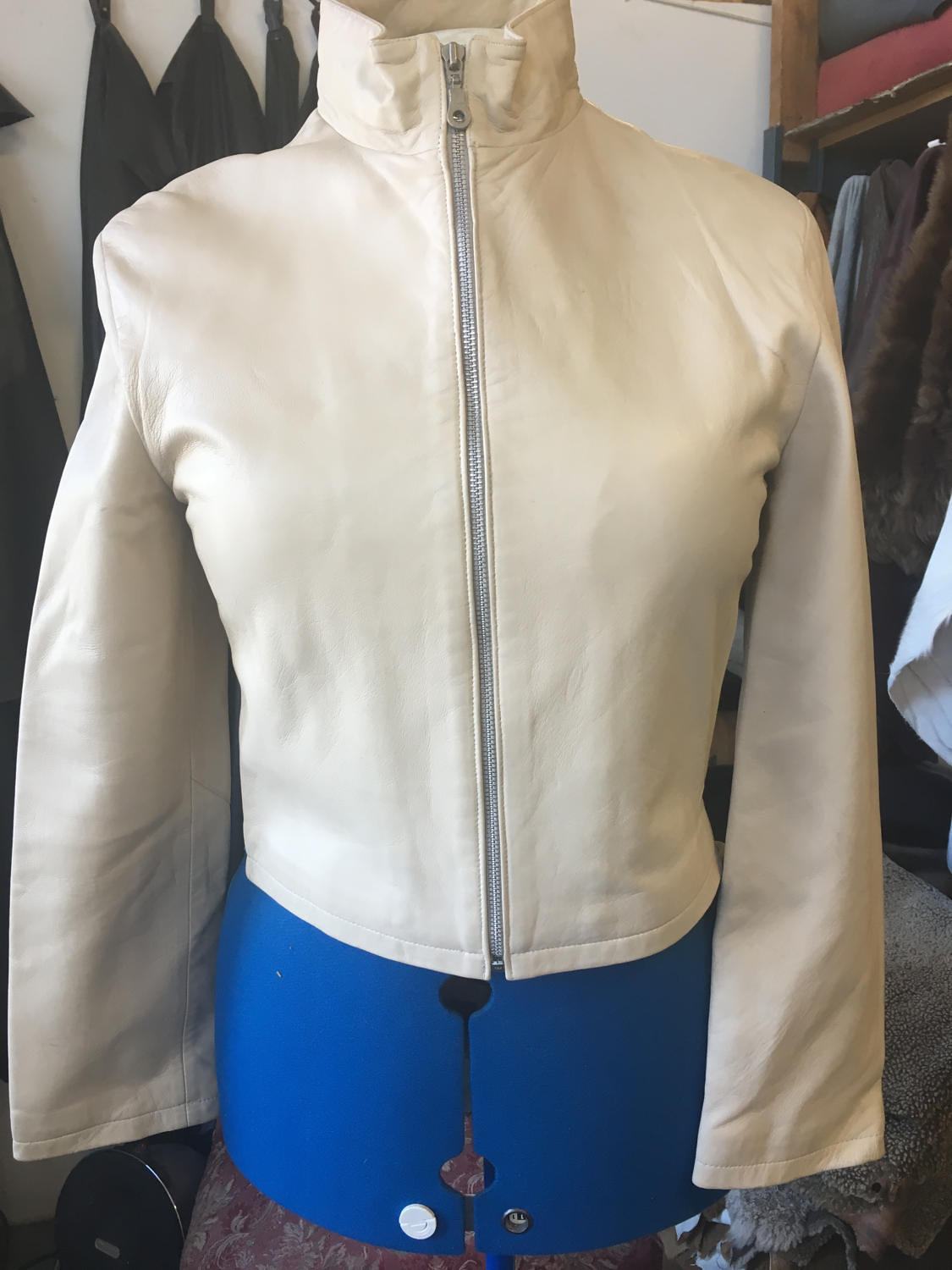 Brand new womens leather jacket. 100 genuine leather cream Etsy