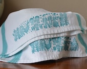 Vintage Pyrex Amish butterprint inspired hand printed tea towel kitchen towels