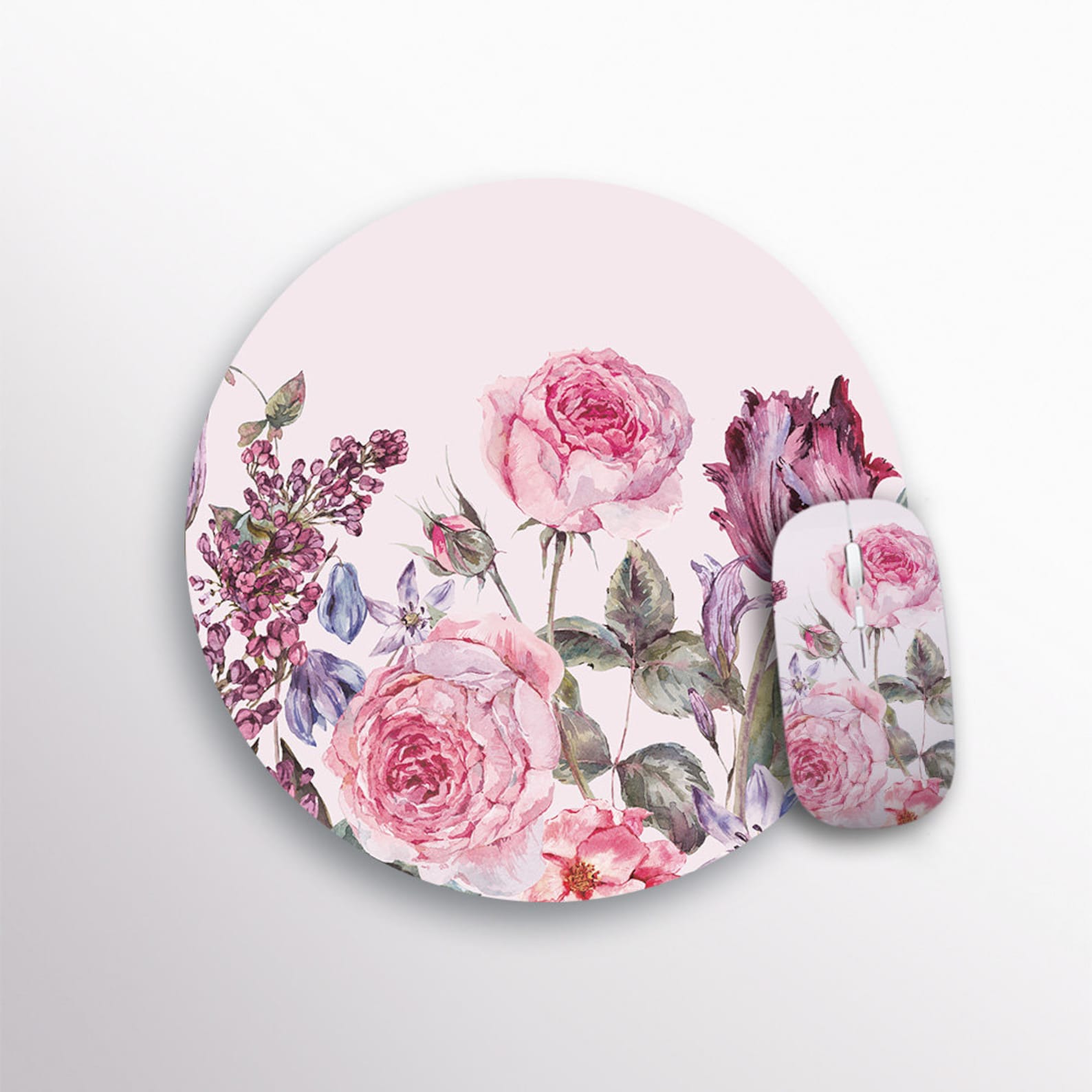 Flower Mouse Pad Pink MousePad Peonies Desk Pad Desk Etsy