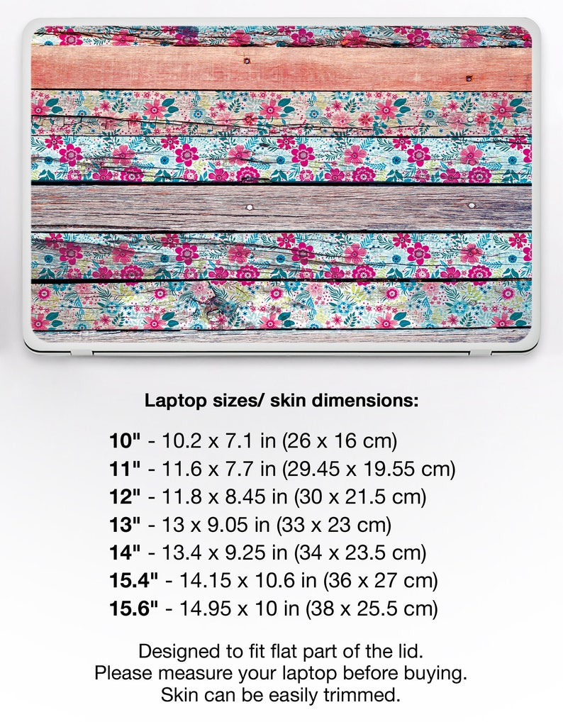 Floral Sticker Laptop Wood HP Omen Universal Laptop Skin Dell Inspiron Asus Skin Lenovo Yoga Toshiba Skin Acer Decal LG Sticker DR3422