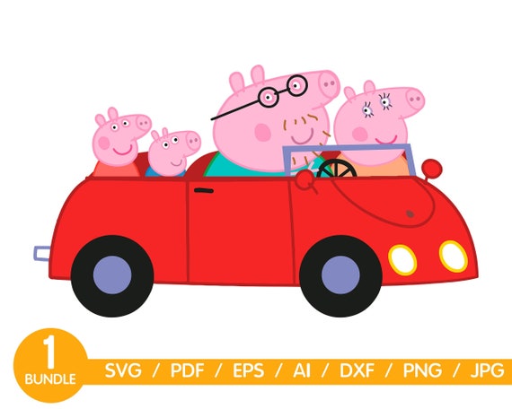 Family Car Peppa Pig Svg Peppa Pig Png Peppa Pig Clipart Peppa | Etsy