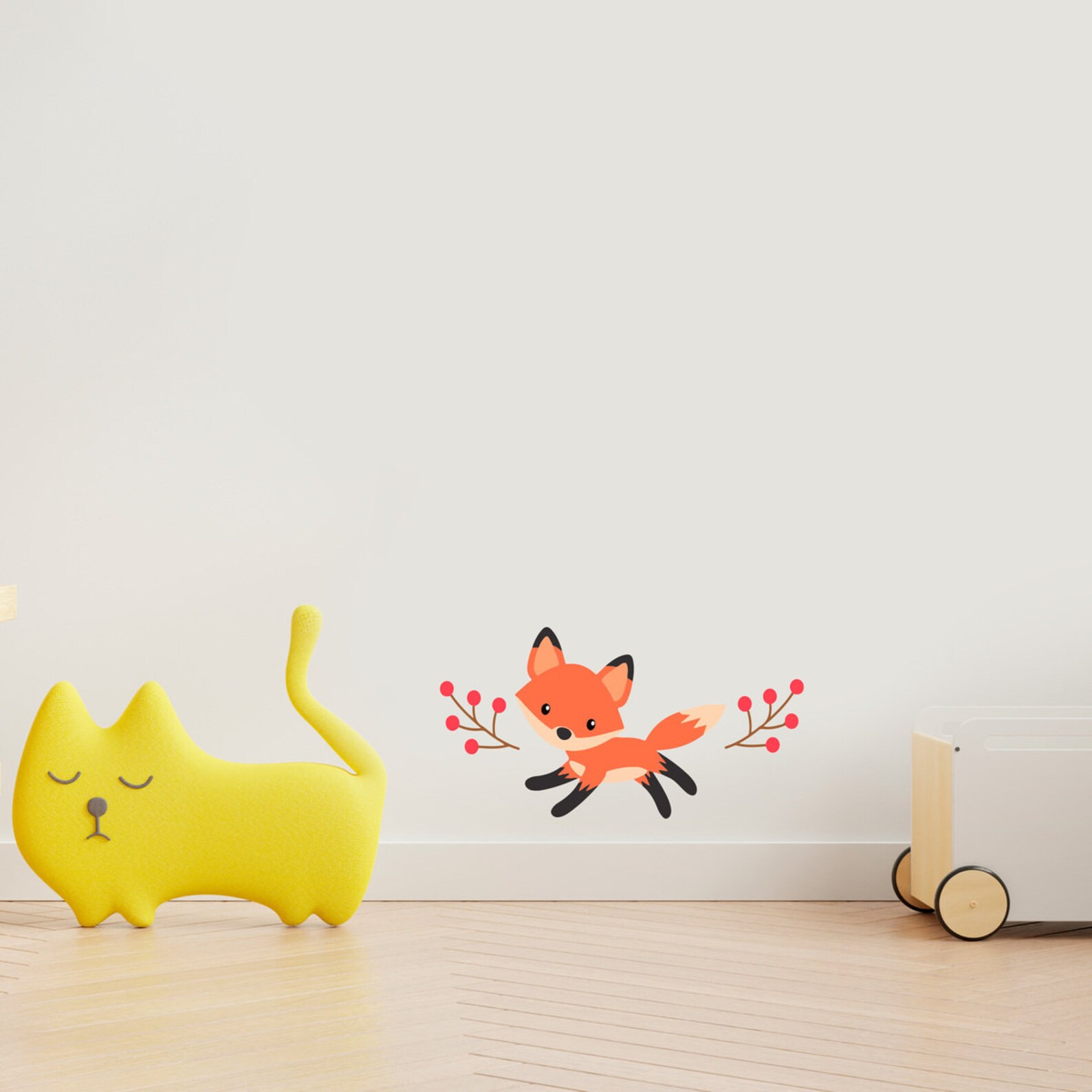 Fox Wall Decal Baby Fox Wall Sticker Home Décor Nursery Etsy