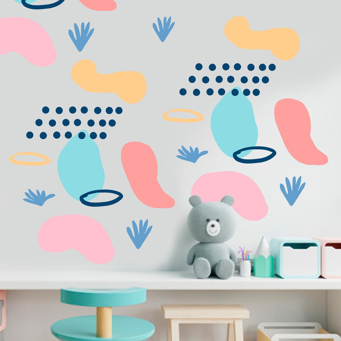 Abstract Wall Stickers Geometric Wall Decals Modern Wall Décor Etsy