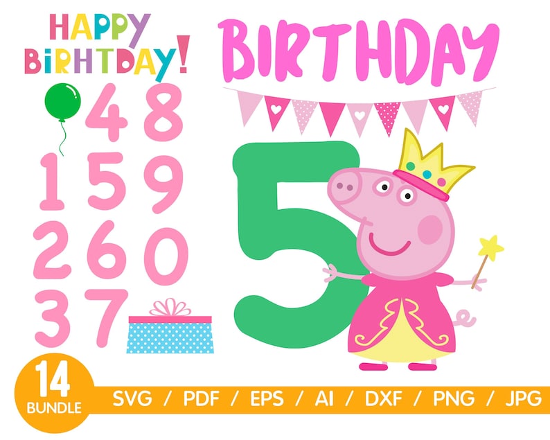 Download Peppa Pig Svg Birthday Pig Svg Birthday Girl Svg Peppa Pig ...