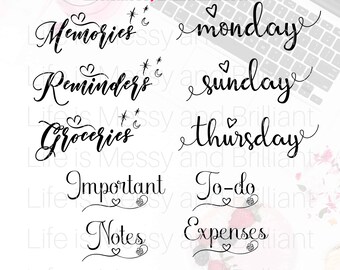 Digital Planner Stickers Hearts and Flowers - Digital Planner Stickers GoodNotes, GoodNotes Stickers, Digital Planner GoodNotes