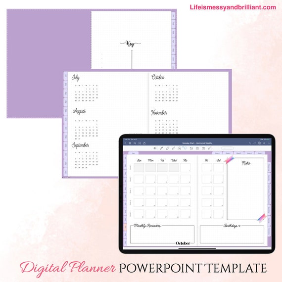 2021 Editable Powerpoint Digital Planner Template Digital Etsy