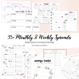 2023 Monthly & Weekly Spreads - planner templates, monthly spreads, weekly spreads, daily spreads