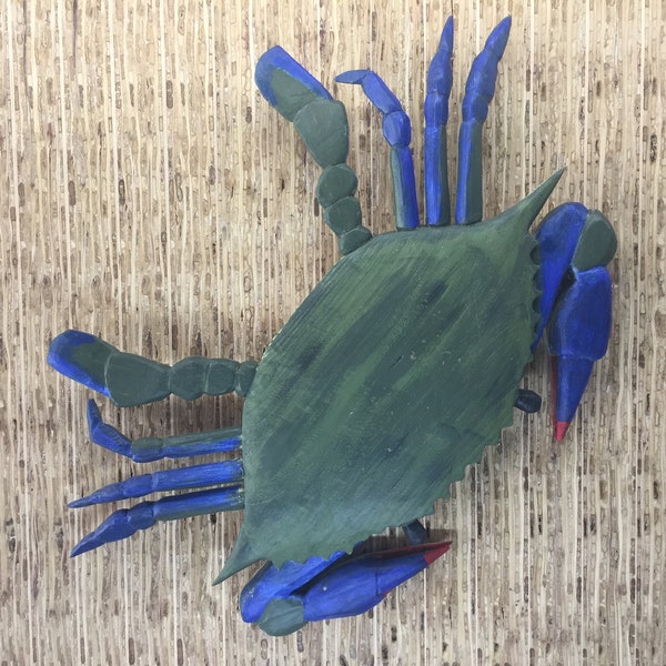 wooden crab hand carved