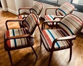 Set of 4 Mid Century Modern Knoll Chairs Designed by Don Pettit Circa 1970 39 s., Don Pettit Mahogany Chairs, Mid Century Modern Armchairs