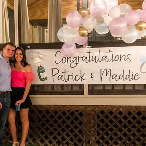 Custom Banner / Congratulations Banner, Engagement Banner, Personalized Banner, Hand Painted Banner