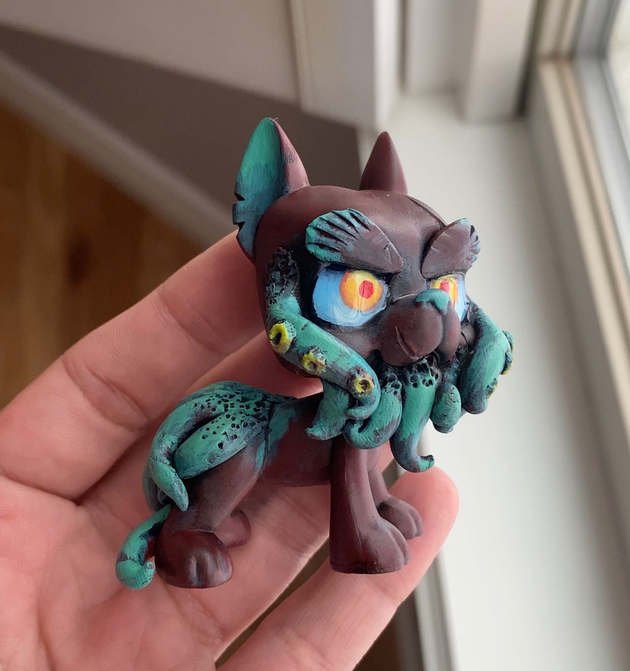 Mini Toy Pet Shop, “Jayfeather” WARRIOR CAT, Ooak Custom, Hand Painted