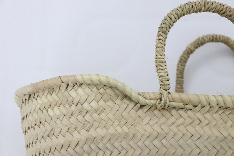 Basket bag Natural storage basket handmade vegan image 6
