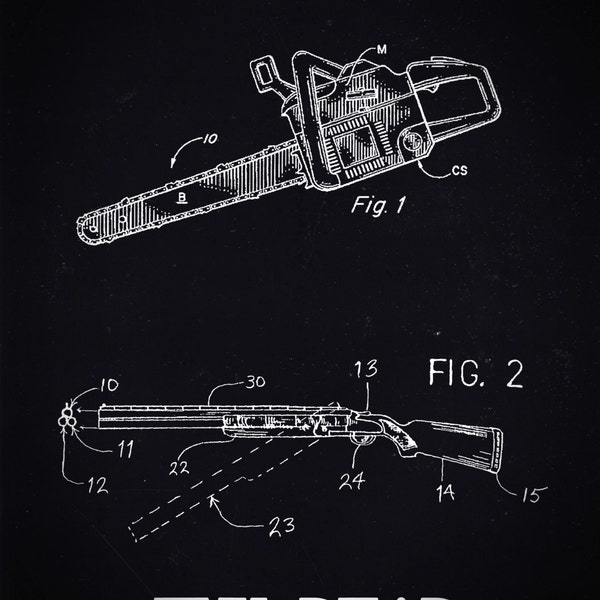 Evil Dead Patent Print - Army of Darkness Ash Technical Design - DIY Gift Idea - Nerd Geek Printable - Instant Download