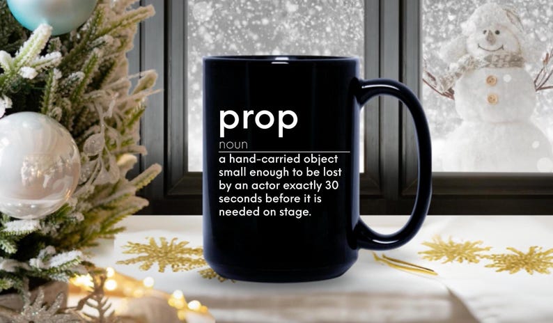 Prop Definition Funny Back Stage Tech Crew Glossy Black 15 Oz. Mug - Etsy