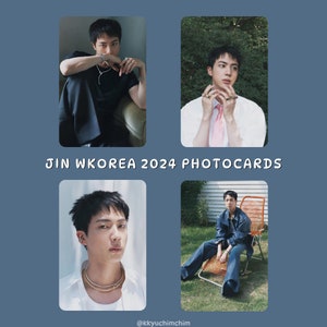 Cartes photo Jin W Corée | BTS Kim Seokjin Magazine, août 2024 | Impressions photo holographiques sur PC et appareil photo instantané