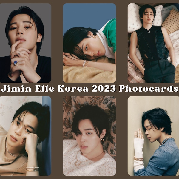 Jimin Elle Korea November 2023 Photocards | Park Jimin Magazine Holographic Photocards and Instant Camera Prints | BTS JM