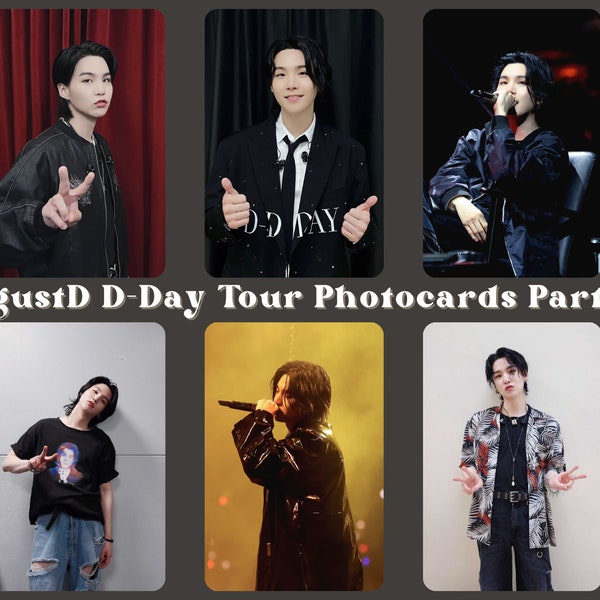 AgustD D-Day Tour Photocards Part 1 | BTS Min Yoongi Suga Holographic Photocards and Instant Camera Prints