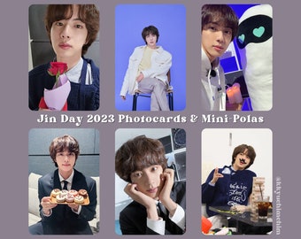 Jin Day 2023 Photocards | Kim Seokjin Birthday Holographic Photocards and Instant Camera Prints | BTS Jin